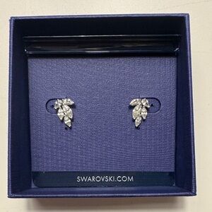 Swarovski Silver Leaf Earrings
